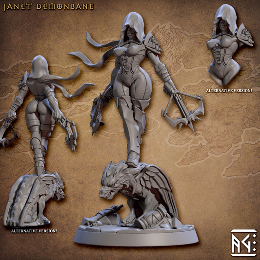 Janet Demonbane Pin-Up Miniature – Female Demon Hunter