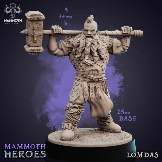 Londas Miniature – Male Dwarf Barbarian Hero