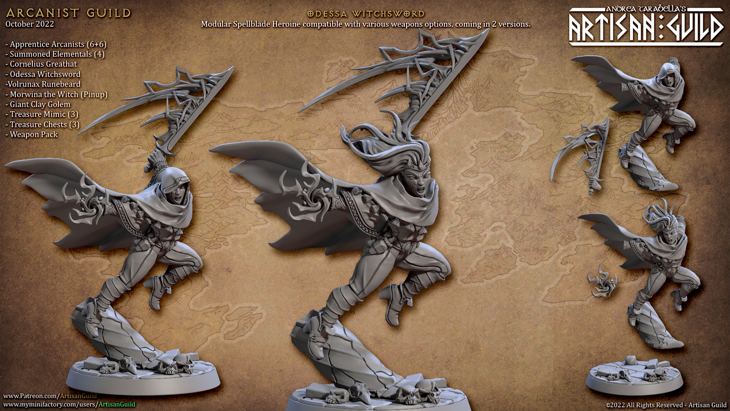 Odessa Witchsword Female Human Spellblade Miniature