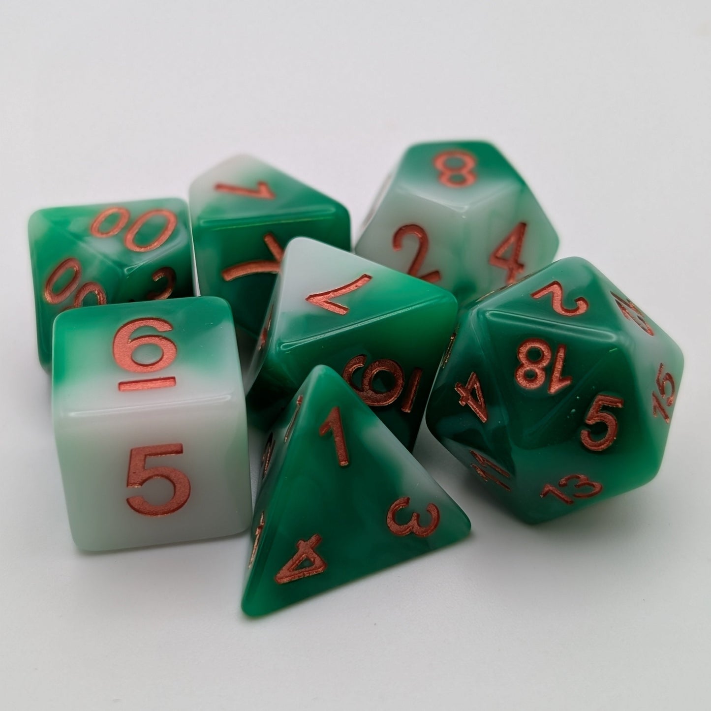 Pine Needles - 7 Piece DnD Dice Set | Acrylic RPG Gaming Dice